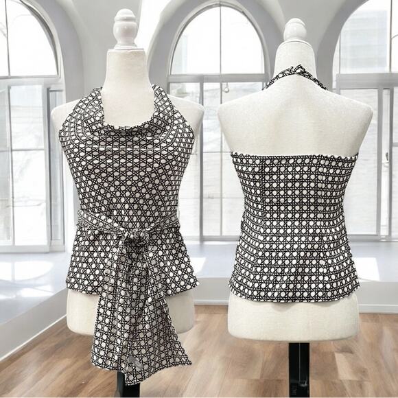 NEW Ann Taylor Silk Tailored Cowl Halter Fitted Multi-Way Blouse + Scarf 2P NWT - Picture 2 of 16